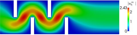 Simulation of a flow in a nonconvex polygonal domain