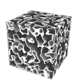 Example 6 of 6 heterogeneous materials in 3D view, honeycomb sponge-like material structure