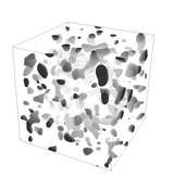 Example 3 of 6 heterogeneous materials in 3D view, simplified sand-like porous media structure