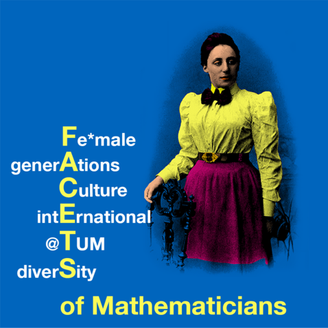 FACETS of Mathematicians - Logo und Pop-Art-Bild von Emmy Noether