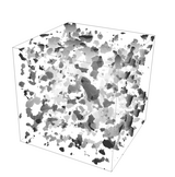 Example 2 of 6 heterogeneous materials in 3D view, coarser sand-like structure