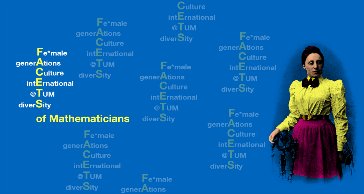 FACETS of Mathematicians - Logo und Pop-Art-Bild von Emmy Noether